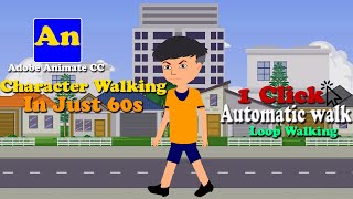 Adobe Animate CC  Walk Cycle Animation  Moving Character  Automatic  How To  WN Video [upl. by Pompei545]