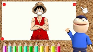 ¡Cómo a Dibujar a LUFFY FÁCIL Paso a Paso how to draw luffy [upl. by Bunns]