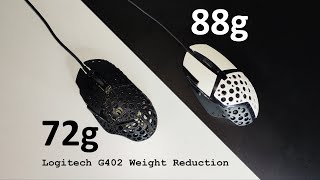 Logitech G402 Modification Weight Reduction  Only 88 and 72 grams [upl. by Annaoj80]