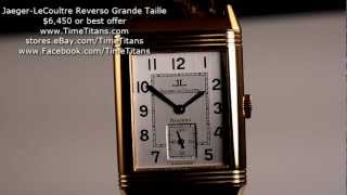 JaegerLeCoultre Reverso Grande Taille 18k Yellow Gold 270162 [upl. by Ylro]