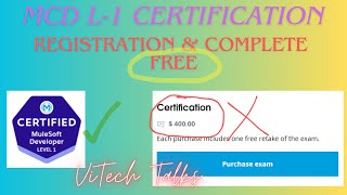 MCD L1  MuleSoft Developer Level1 Certification  vitechtalks6017  How to Register amp Get Free [upl. by Booth]