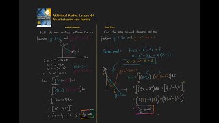 44 Area between two curves Additional Mathematics OCR FSMQ [upl. by Ayouqes]