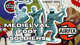 Airfix 132 Scale Vintage Plastic Toy Soldiers Medieval Foot Soldiers [upl. by Adnalu317]