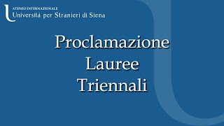 Proclamazione Lauree Triennali  1° gruppo [upl. by Llerehc130]