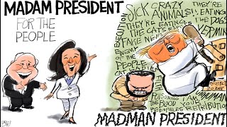 OCTOBER 5 Funny Caricature  American Political Cartoon  Breaking News  Trump Kamala Biden Comic [upl. by Schmitz]