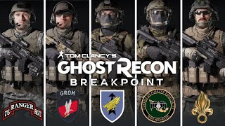 Ghost Recon Breakpoint  Realistic Uniforms  Rangers KSK FER GROM FFL [upl. by Umeh]