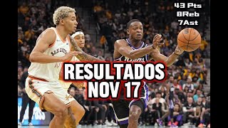 RESULTADOS NBA 171123 [upl. by Nnaeilsel]