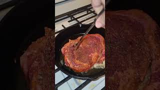 Searing the Ribeye food cooking cookingvideo asmr steak [upl. by Blasius]