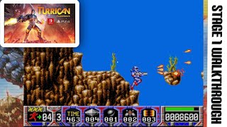 Turrican Flashback  Turrican 1  Stage 1 Walkthrough 🤖 [upl. by Eanrahc734]