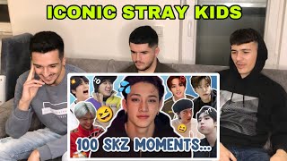 FNF Reacts to 100 ICONIC MOMENTS in the HISTORY of STRAY KID  STRAY KIDS REACTION [upl. by Brenan]