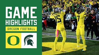 Oregon Football vs Michigan State  Game HIGHLIGHTS 2024 [upl. by Lleuqram943]