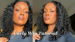 Super Easy Curly Wig Tutorial NEW Ready To Go Burmese Curls Frontal Wig For Fall ft Wiggins Hair [upl. by Alesig452]