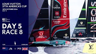 Louis Vuitton 37th Americas Cup Race 8  Emirates Team New Zealand vs INEOS Britannia  Full Replay [upl. by Yrol]