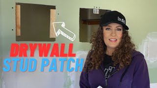 Drywall patch how to using wood for backing [upl. by Orvas]