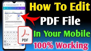 How to edit pdf file in mobile free  Pdf edit kaise kare mobile se [upl. by Helfant]