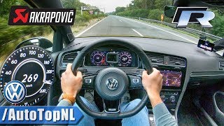 VW Golf R MK75 AKRAPOVIC Autobahn POV TOP SPEED 269kmh by AutoTopNL [upl. by Rekcut]