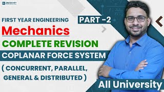 MECHANICS  Complete Revision of Coplanar Force System  Concurrent Parallel General amp Distributed [upl. by Weissman]