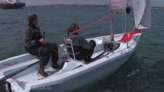 How to Sail  How to Gybe a two person sailboat turn away from the wind [upl. by Novanod127]