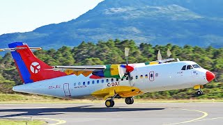 DAT ATR42  Startup and Takeoff  Stord airport june 2021 [upl. by Rossuck]