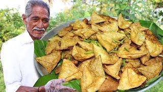 Samosa Recipe  Aloo Samosa Recipe Cooking by our grandpa for Orphan kids [upl. by Egnalos14]