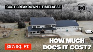 6300sf Barndominium for 57sf  Cost Breakdown  Timelapse  Mad County Build [upl. by Yendis63]