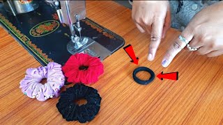 सिंपल Hair Rubber Band को बनाए और भी सुंदर  Scrunchie Make  How To Make A Fabric Hair Rubber Band [upl. by Morgenthaler]