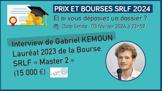 Bourse SRLF Master 2  Gabriel Kemoun lauréat de la bourse 2023 [upl. by Amalburga]