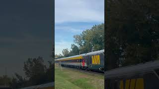 VIA rail 39 at MontSaintHilaire station  train viarailcanada railfan railroad [upl. by Aihsat]