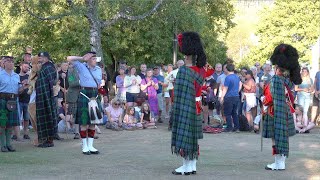 Ballater Pipe Band march off playing Scotland the Brave after finishing Beating Retreat in 2022 [upl. by Mclaurin]