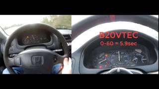 EK Hatch B16A VS B20VTEC Comparison [upl. by Lihcox229]