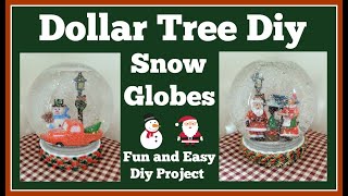 Dollar Tree Snow Globe Diy ⛄ Easy and Fun Project [upl. by Rebekah]