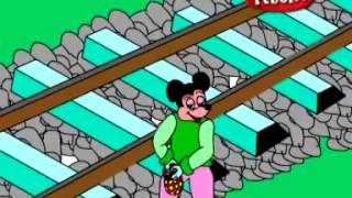 Mickey on railway line  Nursery Rhyme [upl. by Jephum869]