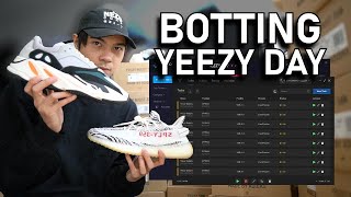 Botting Yeezy Day 2021  HUGE RESTOCKS Sneaker Reselling Vlog Live Cop [upl. by Drofnas]