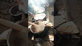 How we prepare millet breadugali amp ugandan fufuvillage cooking channel viral shorts [upl. by Utimer530]