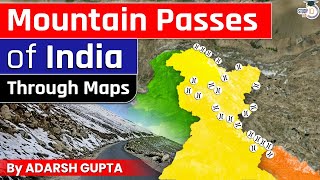 All Important Mountain Passes of India by Adarsh Gupta 2D Animation  UPSC Mains GS1  StudyIQ [upl. by Ziegler]