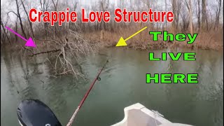 Winter River CRAPPIE FISHING real fishing [upl. by Ecnerret]