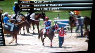 Confederate flag on jockeys silks Laurel MD Rag Time Stables owner [upl. by Madea]