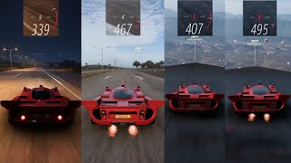 FORZA HORIZON 5  1970 FERRARI 512S TOP SPEED COMPILATION  STOCK VS TUNED [upl. by Aitropal]