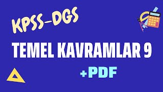 Temel Kavramlar 9🔆Karekodlu döküman🔆KPSSDGS Matematik [upl. by Leod]