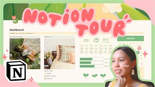 MY NOTION TOUR 🍒 how I organize my work and life free templates [upl. by Aronael]