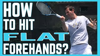 How To Hit Flat Forehands  Tennis Technique [upl. by Pisano]