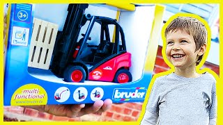 Bruder Toy Forklift Surprise and Shoutout Show [upl. by Ferrell]