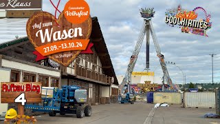 177 Cannstatter Volksfest 2024  Aufbau Blog 4 1592024  Clip by CoolKirmes [upl. by Bilbe]