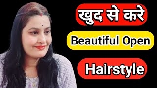 Open Hairstyle for short Thin Hair  Self Hairstyle  1 Minute Hairstyle GlowWithShraddha [upl. by Cired981]