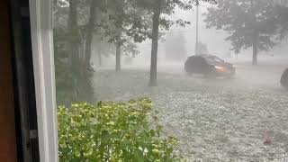 August Hailstorm in Mattapoisett MA [upl. by Ellenad]