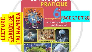 le français pratique 6ème année  Lecture  jardin de lAlhambra  page 27 et 28 [upl. by Eciralc]