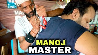 MANOJMASTER Head massage Neck Cracking with wooden tool ASMR  INDIANBARBER [upl. by Hunter]