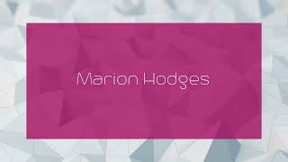 Marion Hodges  appearance [upl. by Rodgiva]