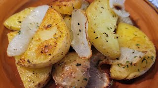 How to Make Easy Oven Roasted Potatoes amp Onions [upl. by Leggett978]