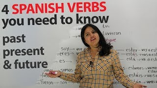 Learn Spanish Verbs Present past and future of SER ESTAR TENER IR [upl. by Spiers]